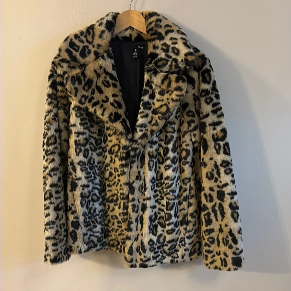 Leopard Print Faux Fur Jacket - Picture 2 of 4